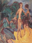 Nackter Jungling und Madchen am Strand Ernst Ludwig Kirchner